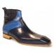 Duca Di Matiste "Pedaso" Navy/Jeans Genuine Italian Calf Leather Ankle Boots.